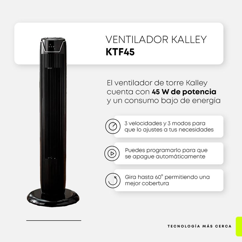 Ventilador-Kalley-de-Torre-K-TF45-Negro