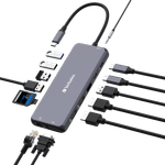 Multipuerto-HUB-USB-C-Pro-Verbatim-CMH-14-Gris-2