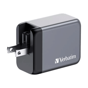 Cargador de Pared Verbatim GaN 65W 3 Puertos Gris