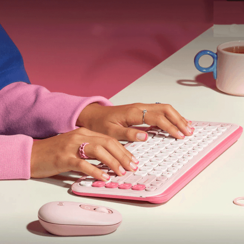 Combo-Teclado-Mouse-Inalambrico-Logitech-Pop-Icon-Rosado-3